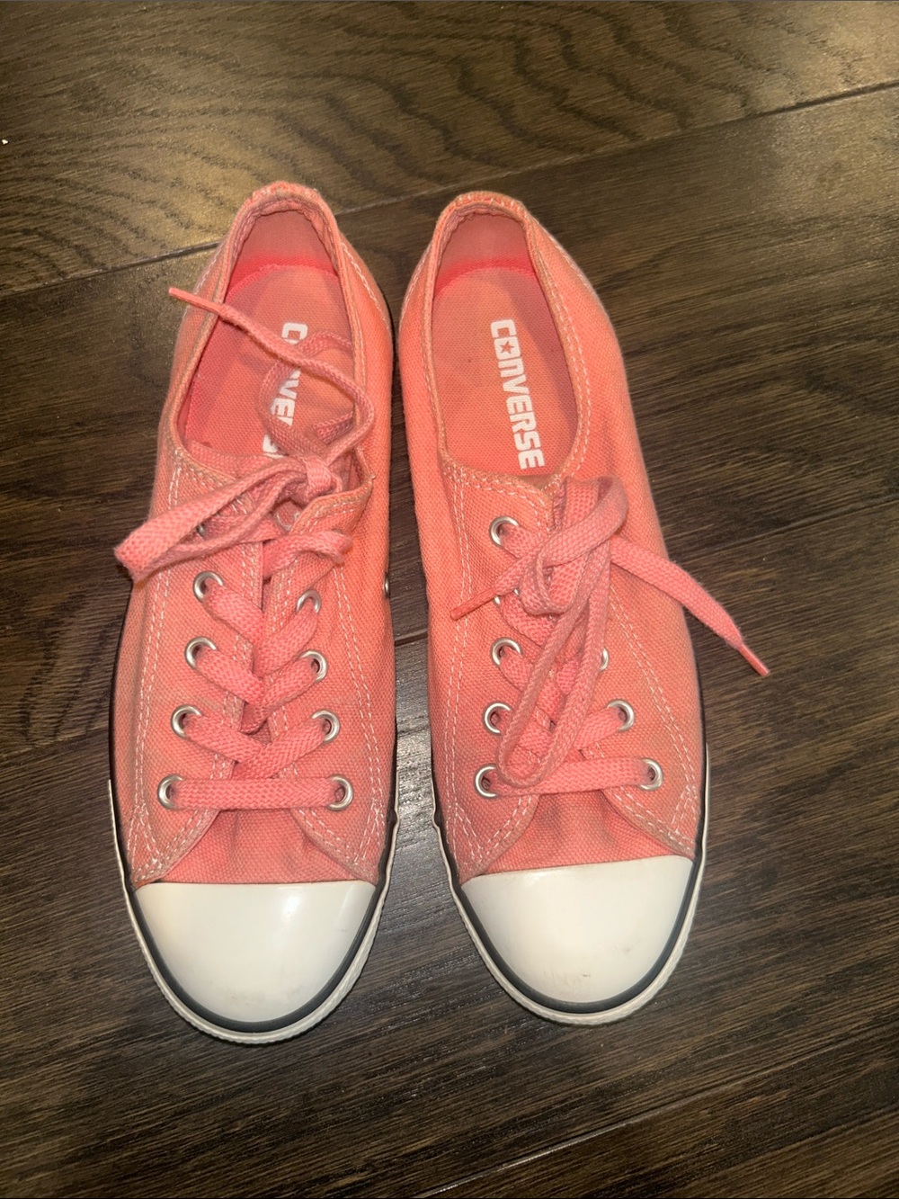 Converse Coral Low-Top Canvas Sneakers